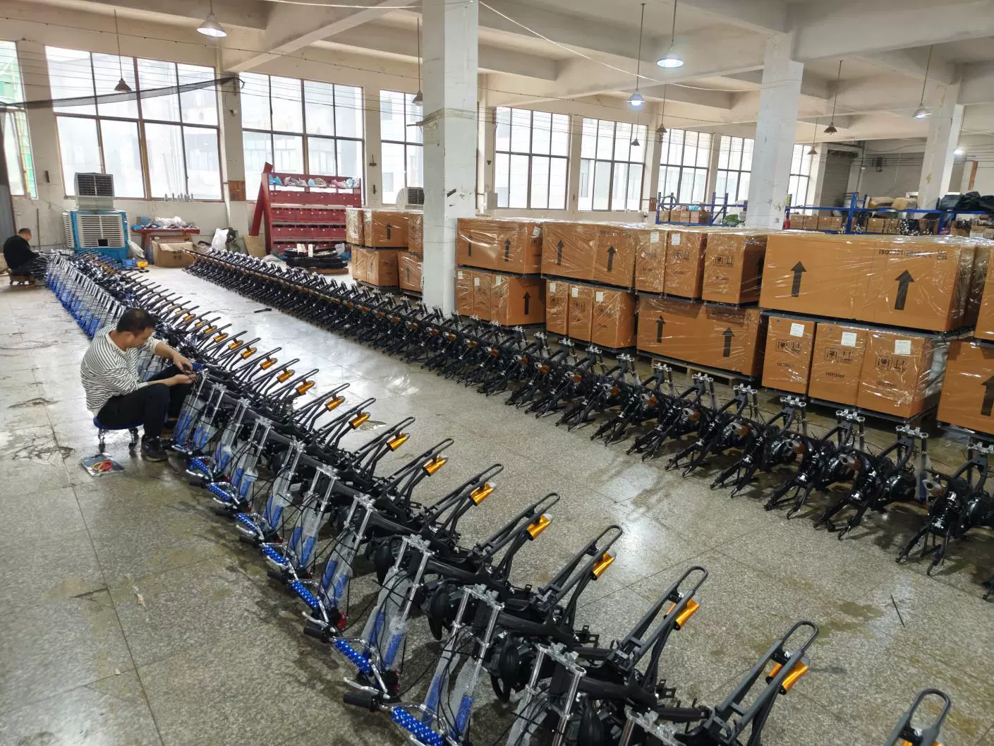 Assembly work inside the factory